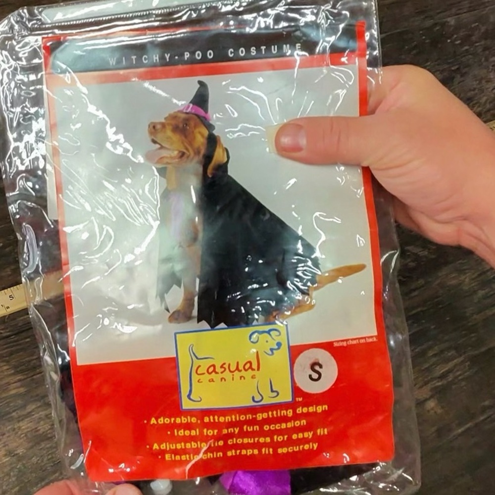 Casual Canine Enchanting Dog Witch Halloween Outfit - Black and Purple